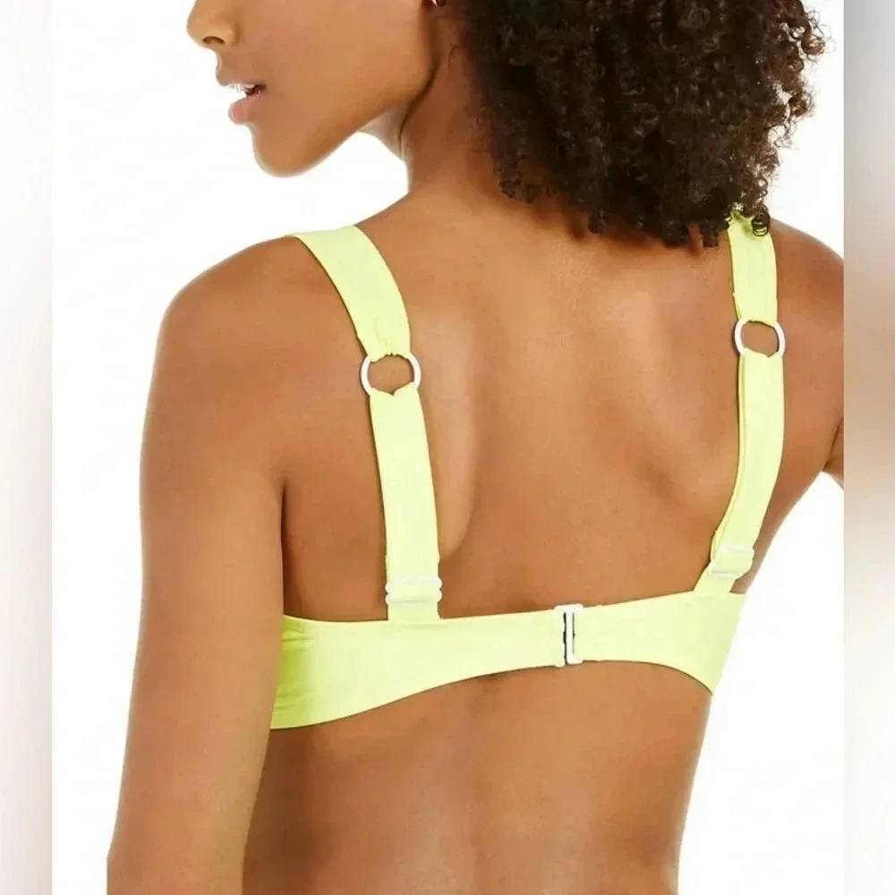 DKNY CITRUS Grommet-Strap Underwire Bikini Swim Top Size XL
